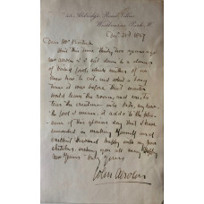 AUTOGRAPH LETTER Signed, to Mrs Bostock, 1p, 43 Aldridge Road Villas, Westbourne Park, 31 Dec 1867,