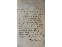 AUTOGRAPH LETTER Signed, to Mrs Bostock, 1p, 43 Aldridge Road Villas, Westbourne Park, 31 Dec 1867,