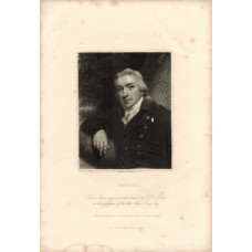 Engraved Portrait of Jenner, Half Length, r. arm resting on branch, after J.R. Smith by E. Scriven,