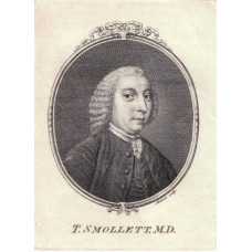Engraved Portrait of Smollett. Head and shoulders, in oval by Francois-Germain Aliamet [1734 - 1788].