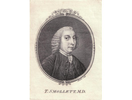 Engraved Portrait of Smollett. Head and shoulders, in oval by Francois-Germain Aliamet [1734 - 1788].