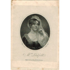 Engraved Portrait of Mrs Litchfield, Half Length, in oval, after C. Allingham by Ridley.