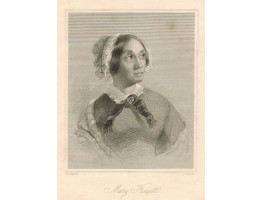 Engraved Portrait of Howitt, Half Length, after Hughes by Hunt.