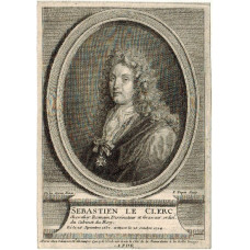 Engraved Portrait of Leclerc, Half Length, in oval, after De La Croix by P. Dupin [b. 1718].